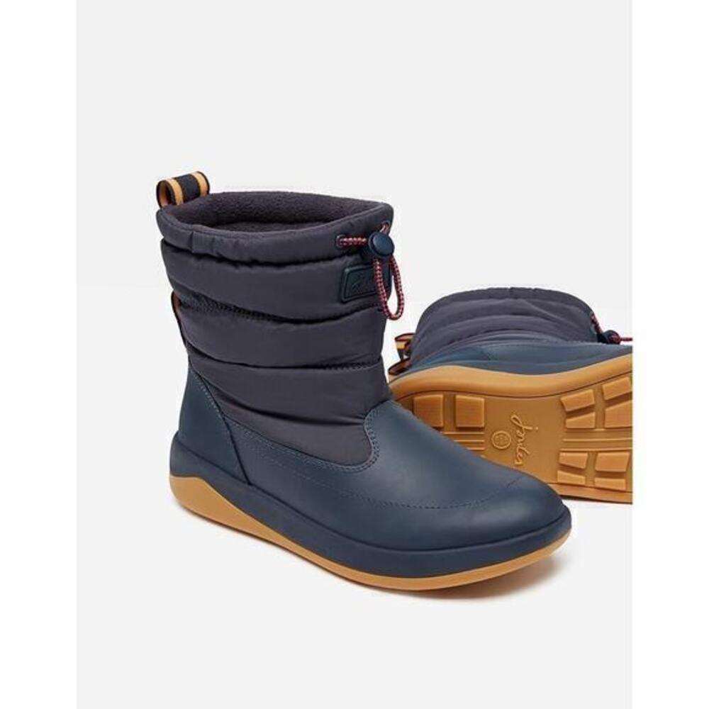 NEW Joules Winter Rain boots Pull On navy blue Non Slip Mid Calf Coniston size 7